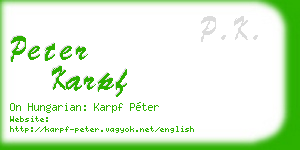 peter karpf business card